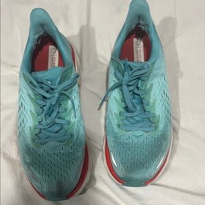 Hoka One One Clifton 8 Running Sneakers Womens 10B Eggshell Blue 1119394-AEBL